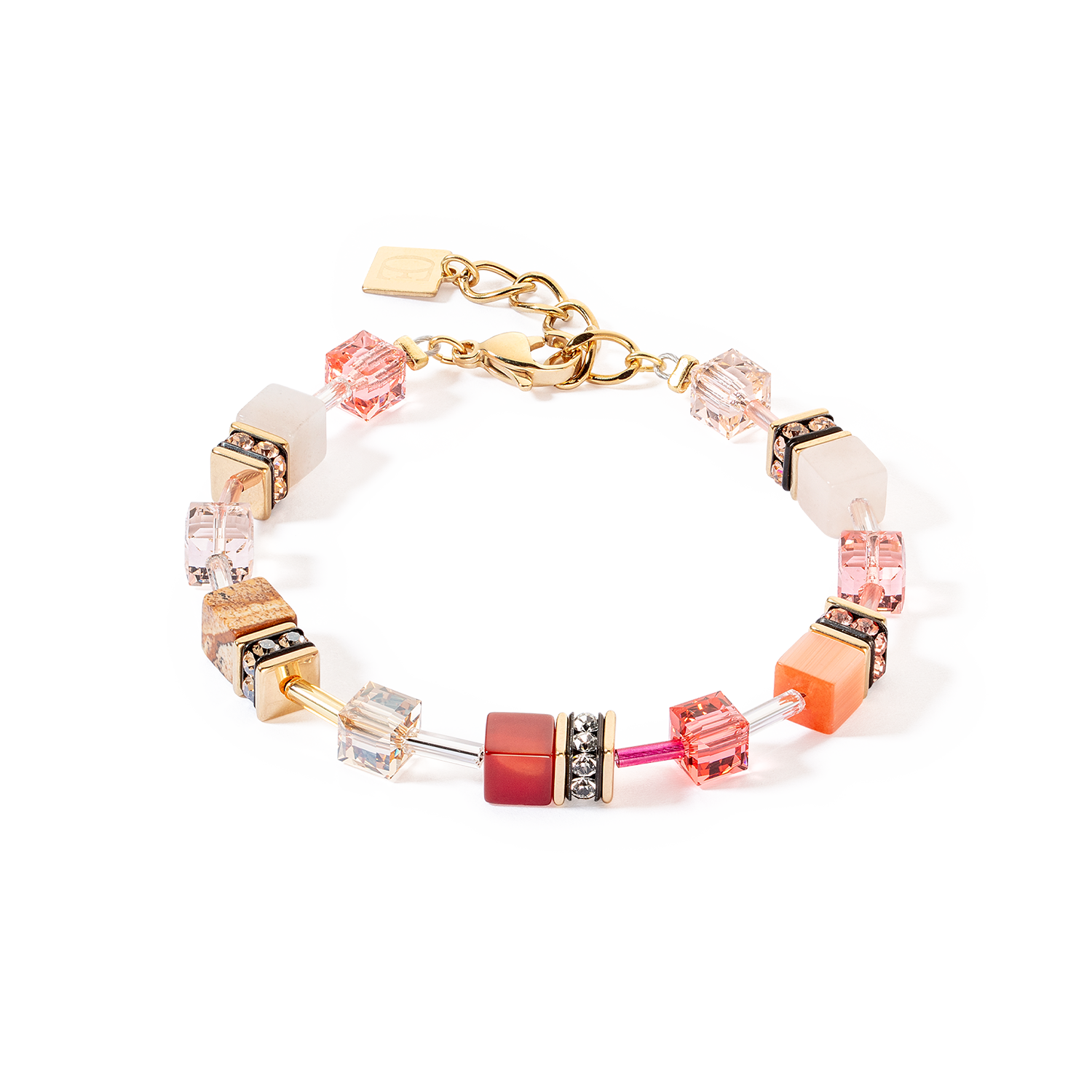 Bracelet GeoCUBE® Iconic Precious rouge-beige