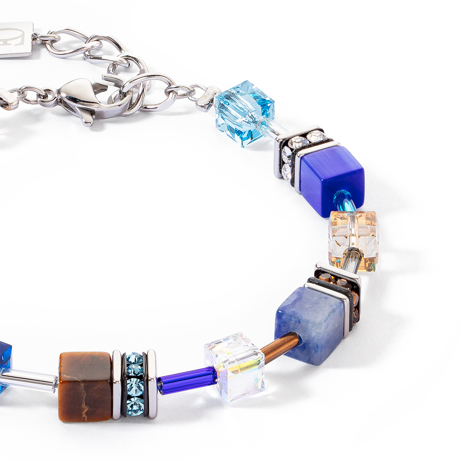 Bracelet GeoCUBE® Iconic Precious bleu-brun