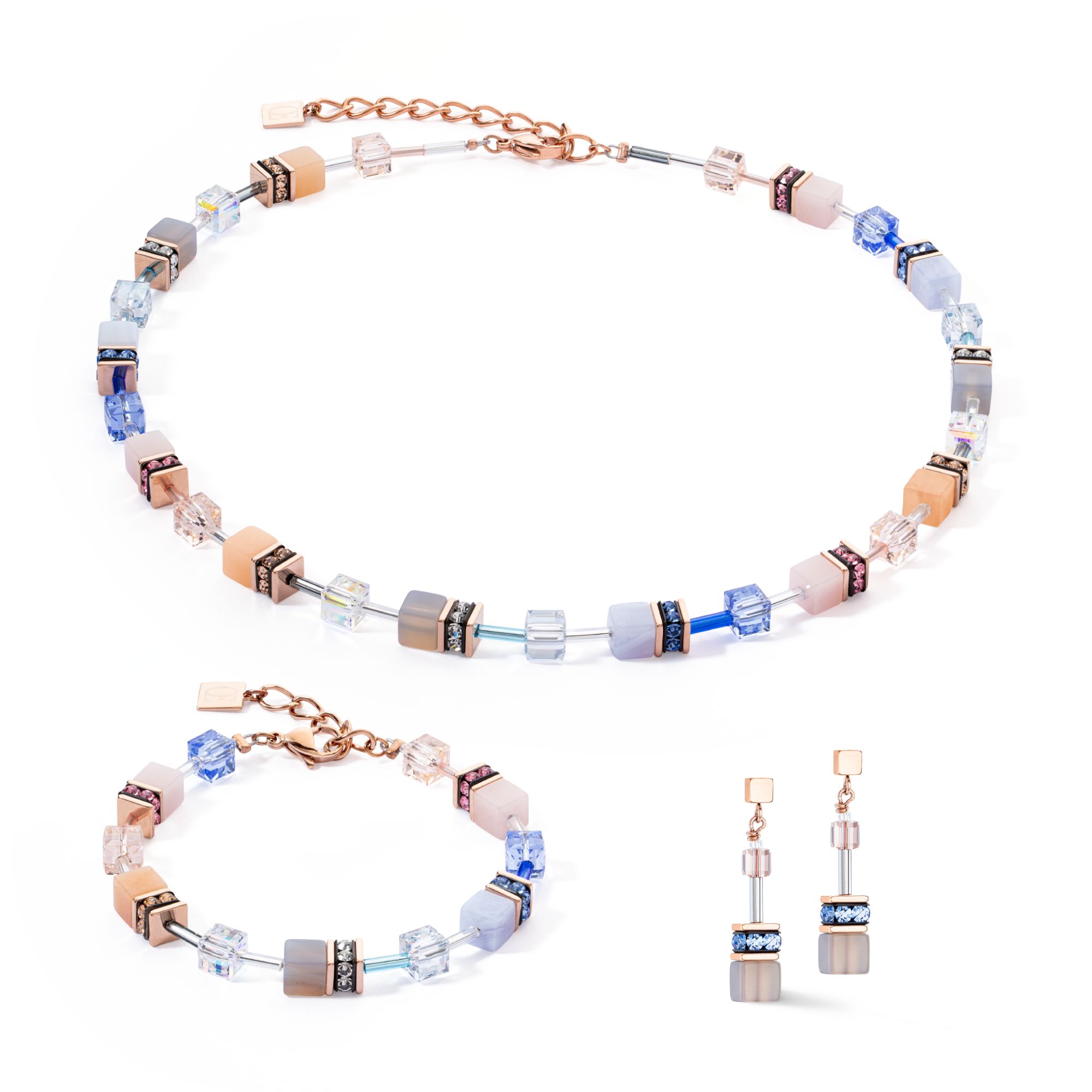 Bracelet GeoCUBE® Iconic Precious bleu clair-beige