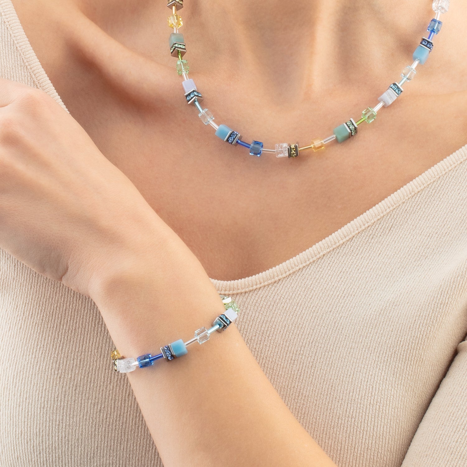 Bracelet GeoCUBE® Iconic Precious vert aqua