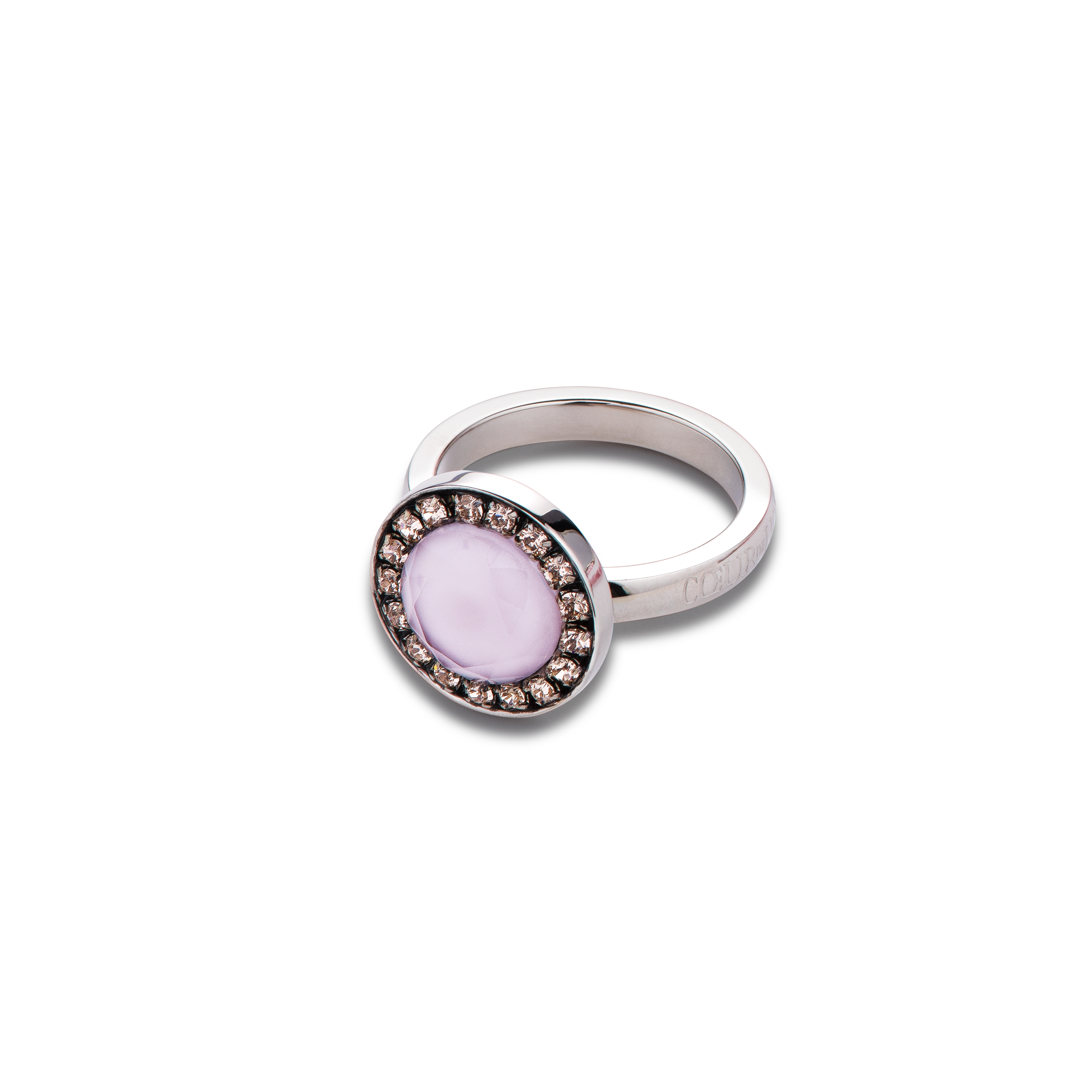 Bague cristaux Swarovski® & verre bicolore rose