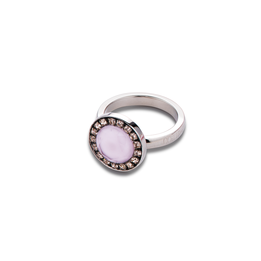 Bague cristaux Swarovski® & verre bicolore rose