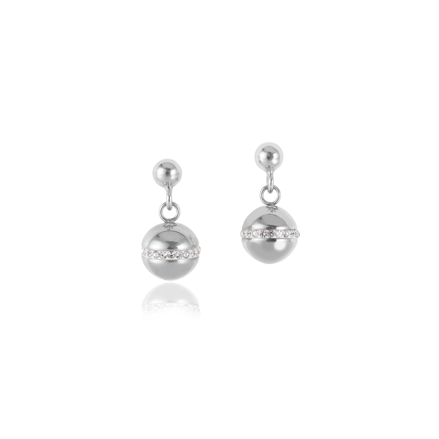 Boucles d'oreille TwistedPEARLS acier inoxydable argent