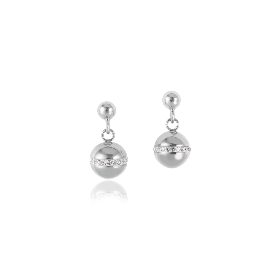 Boucles d'oreille TwistedPEARLS acier inoxydable argent