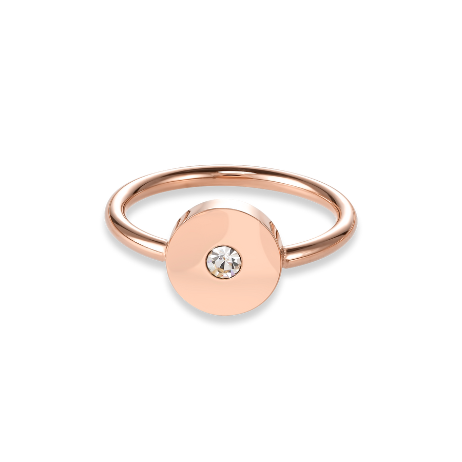 Bague SparklingCOINS acier inoxydable or rose