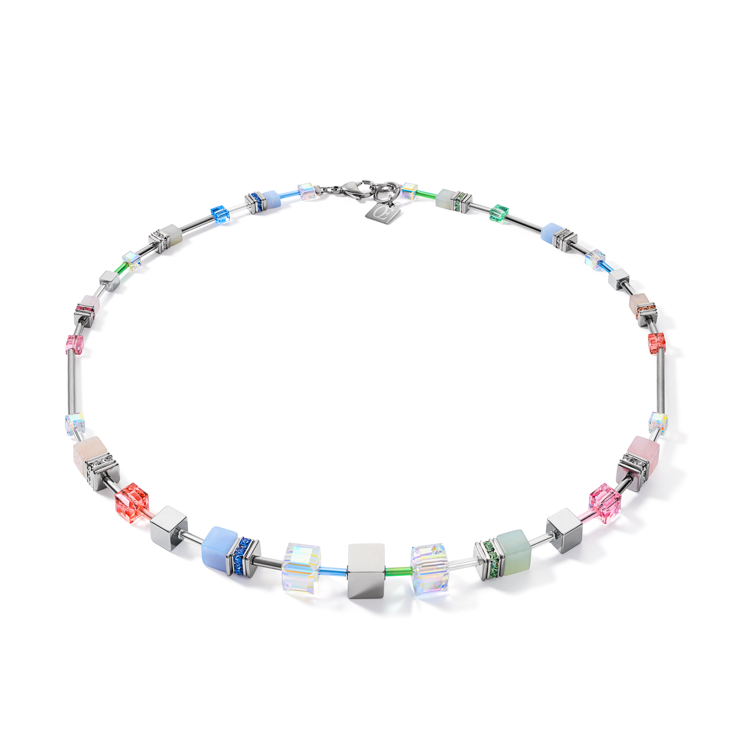 Collier GeoCUBE® Multitask 4-in1 summer multi pastel argent