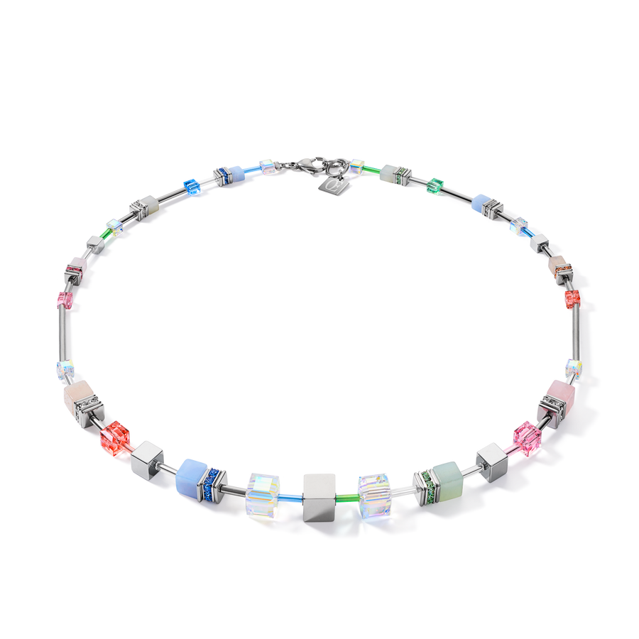 Collier GeoCUBE® Multitask 4-in1 summer multi pastel argent