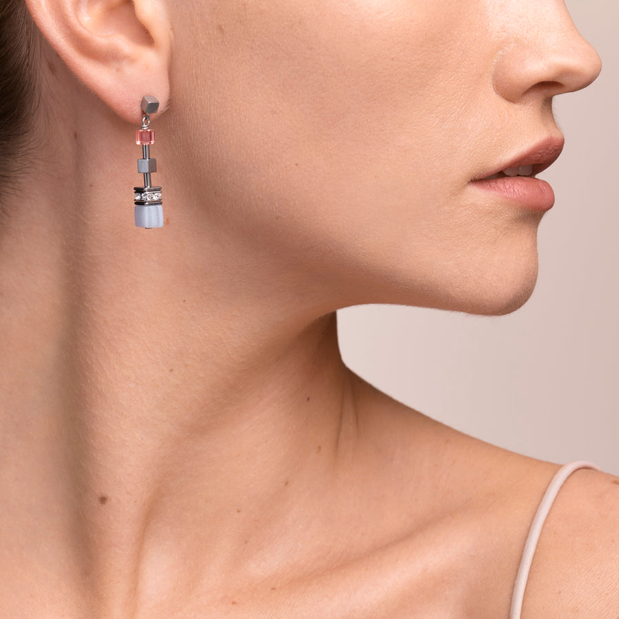 Boucles d'oreille GeoCUBE® Multitask summer multi pastel argent