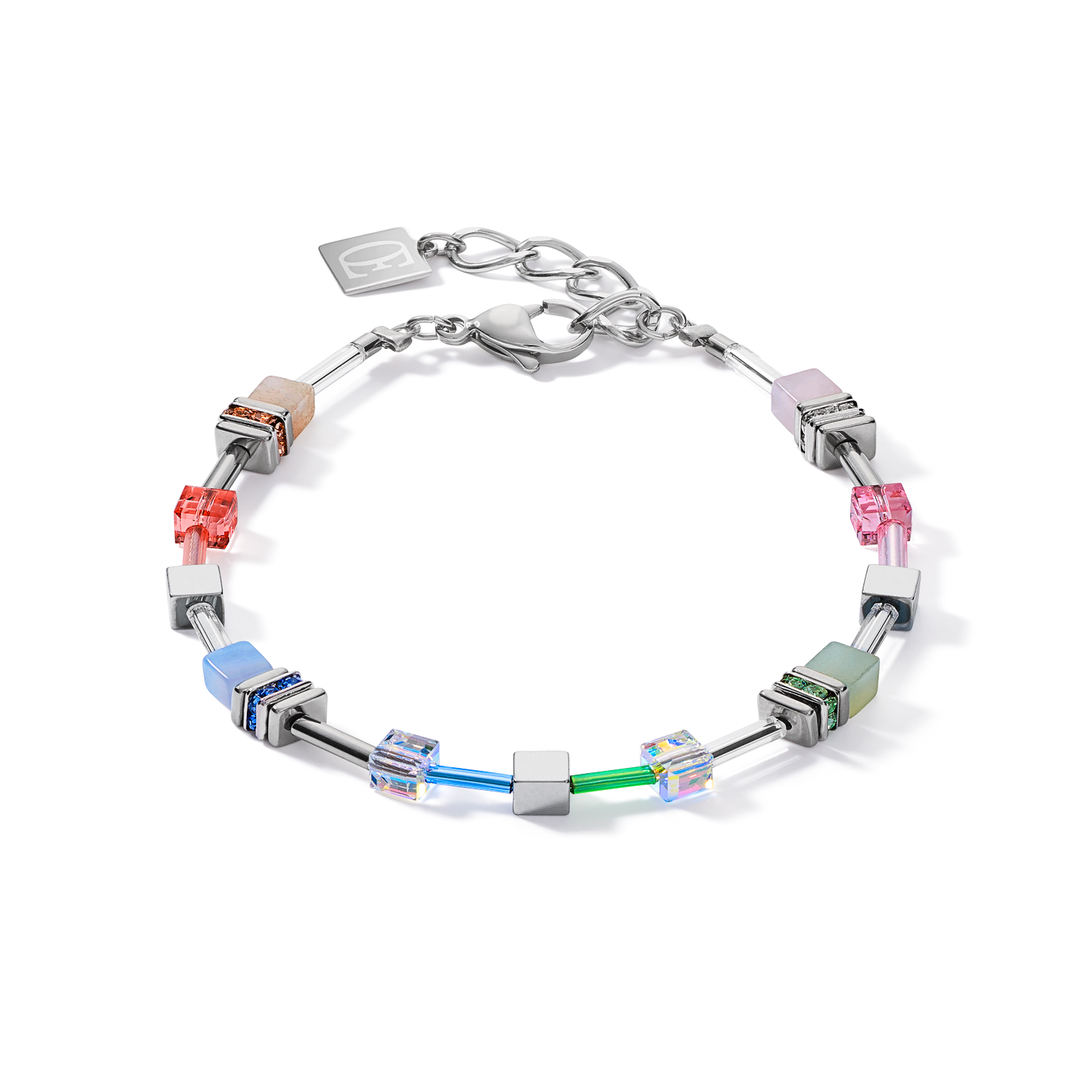 Bracelet GeoCUBE® Multitask summer multi pastel argent