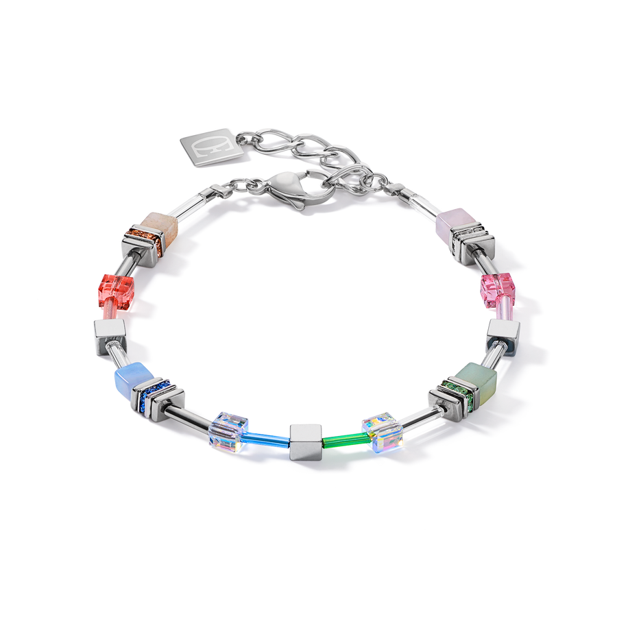Bracelet GeoCUBE® Multitask summer multi pastel argent