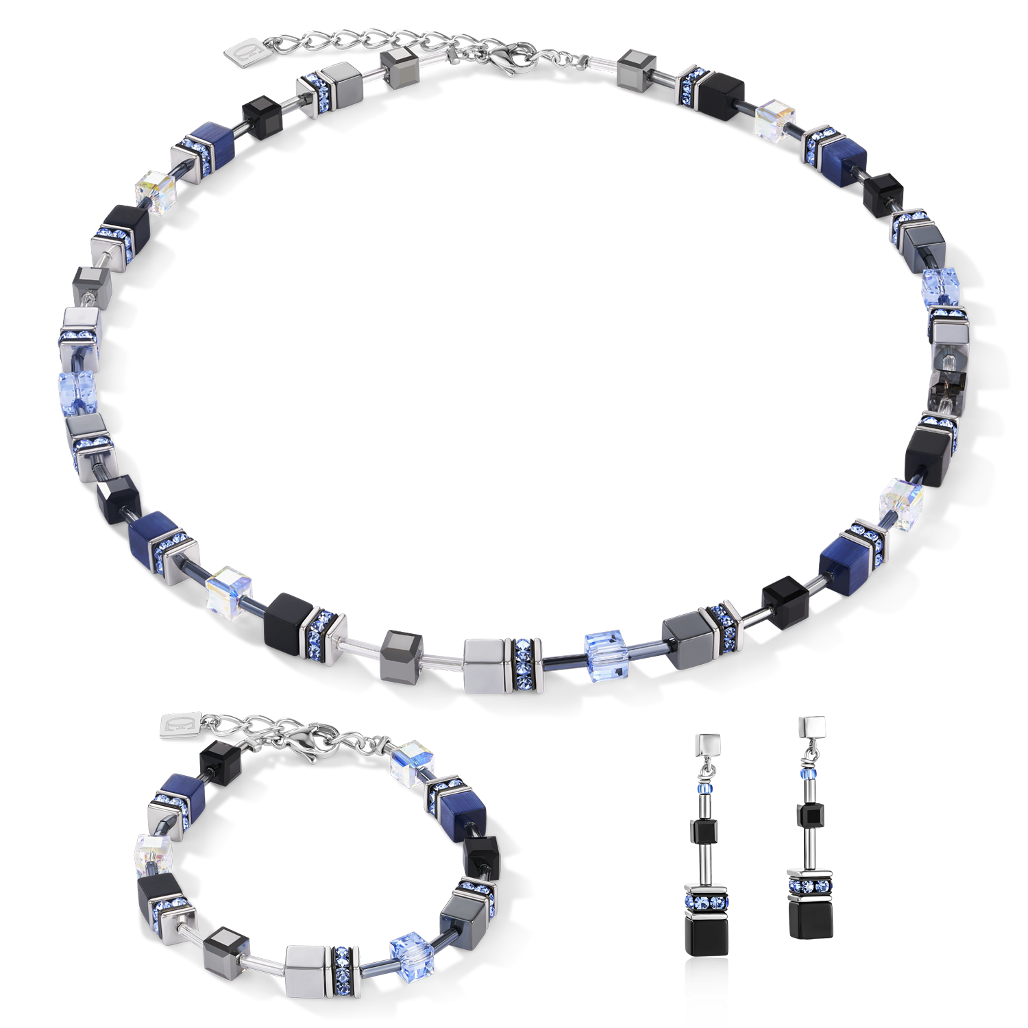 Collier GeoCUBE® medium bleu