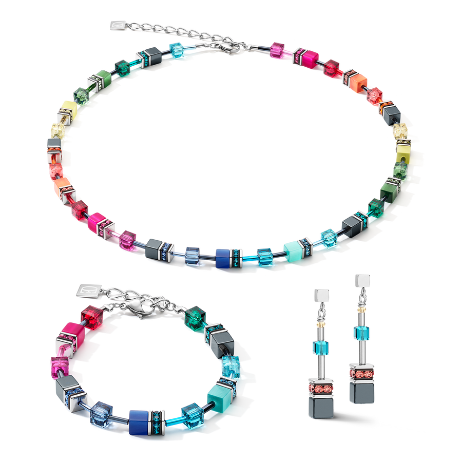 Boucles d'oreille GeoCUBE® medium multicolore rainbow