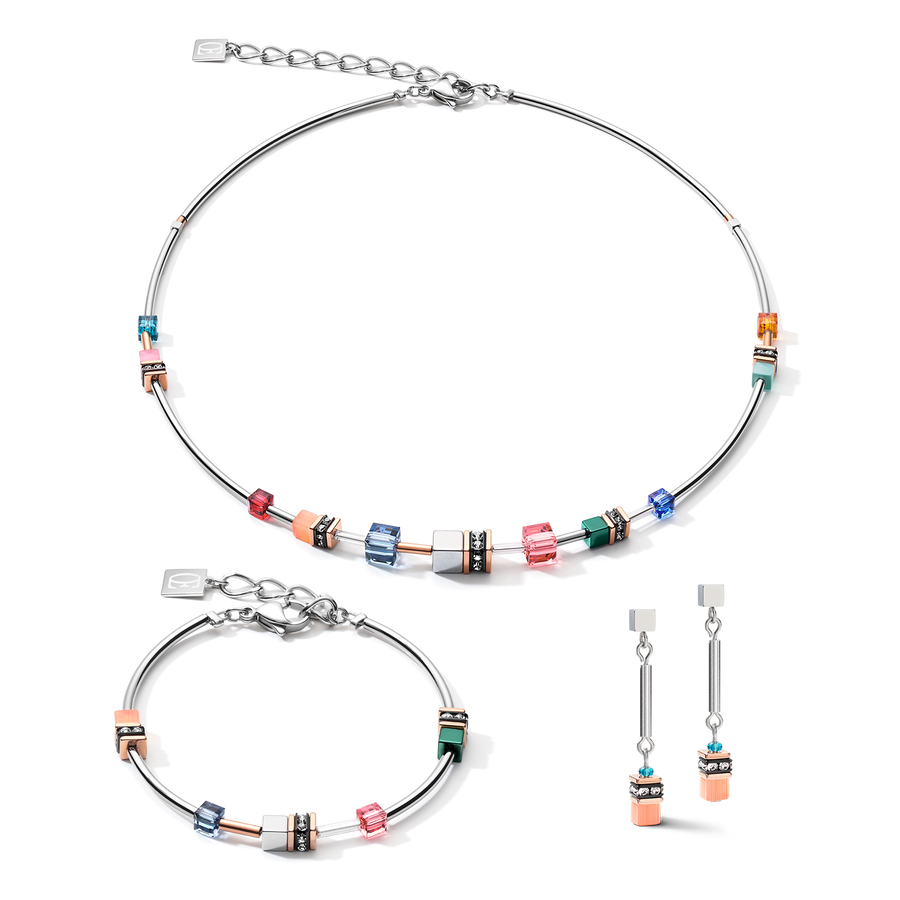 Earrings GeoCUBE® minimalist frontline multicolour motion