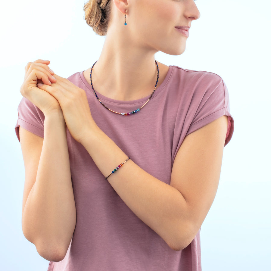 Collier Cube Story Minimalistic Sparkling Multicolore Automne