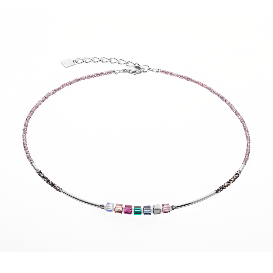 Collier Cube Story Minimalistic Sparkling Multicolour Art Nouveau