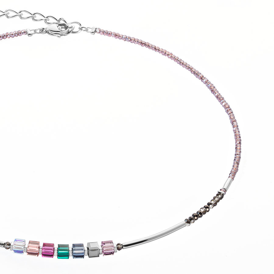 Collier Cube Story Minimalistic Sparkling Multicolour Art Nouveau