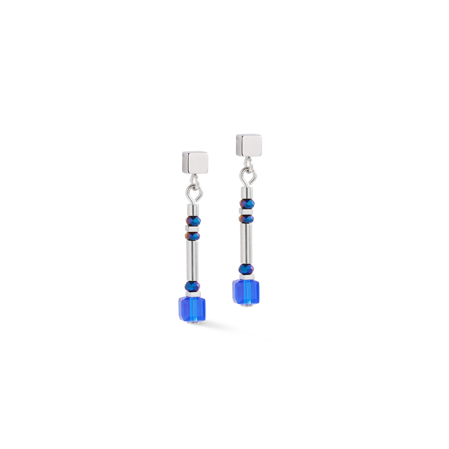 Boucles d'oreilles Cube Story Minimalistic Sparkling bleu