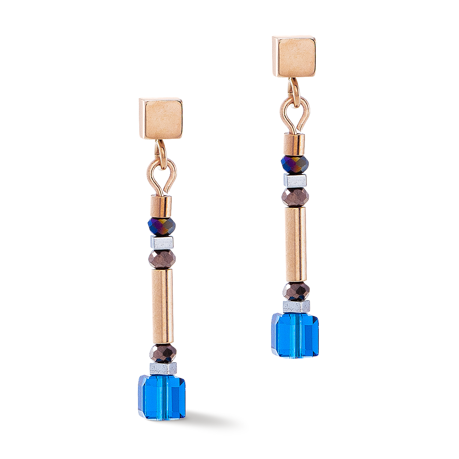 Boucles d'oreilles Cube Story Minimalistic Sparkling Multicolore Automne