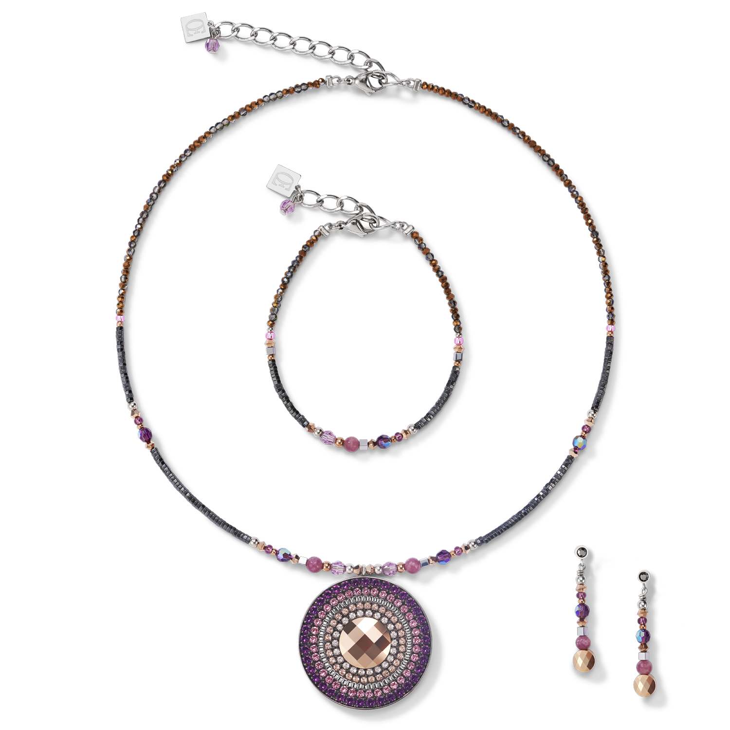 Bracelet Amulette small Cristaux & lepidolite amèthyste