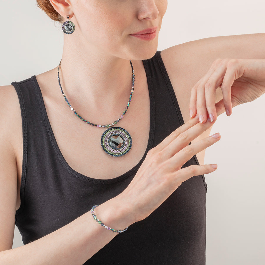 Collier Amulette Statement vert foncé