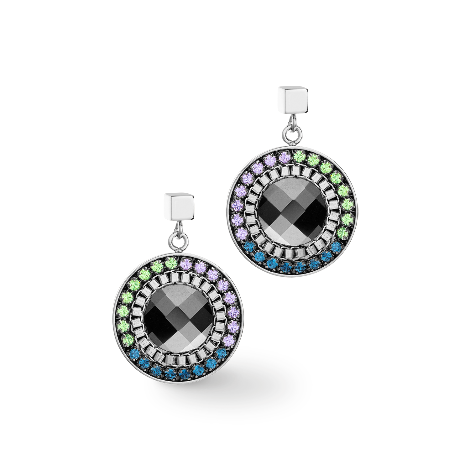 Boucles d'oreille Amulette Statement vert foncé