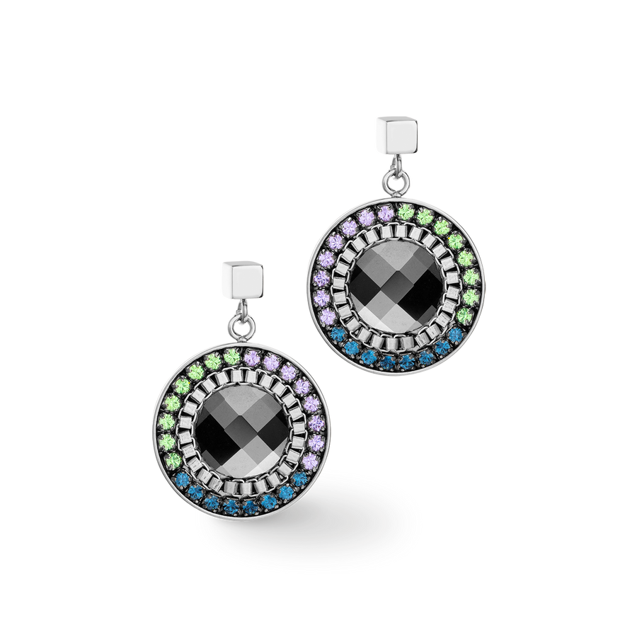 Boucles d'oreille Amulette Statement vert foncé