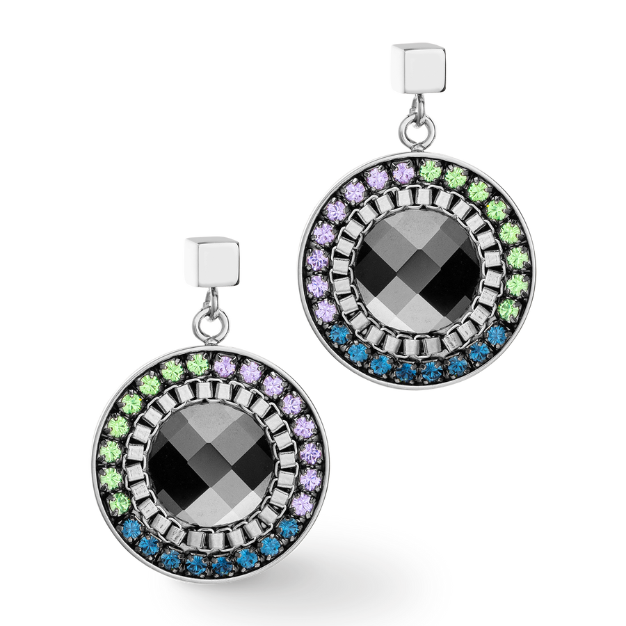 Boucles d'oreille Amulette Statement vert foncé