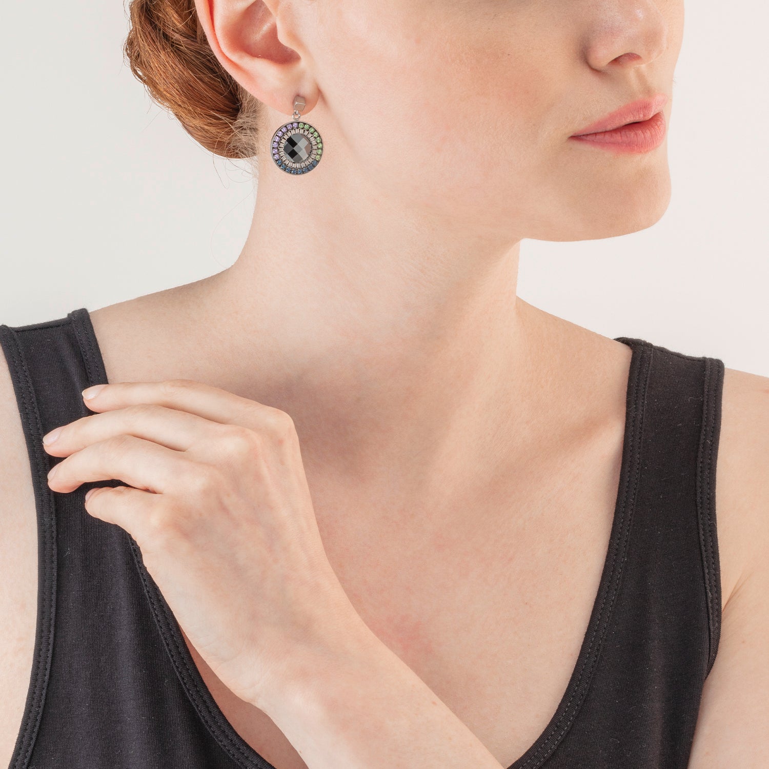 Boucles d'oreille Amulette Statement vert foncé