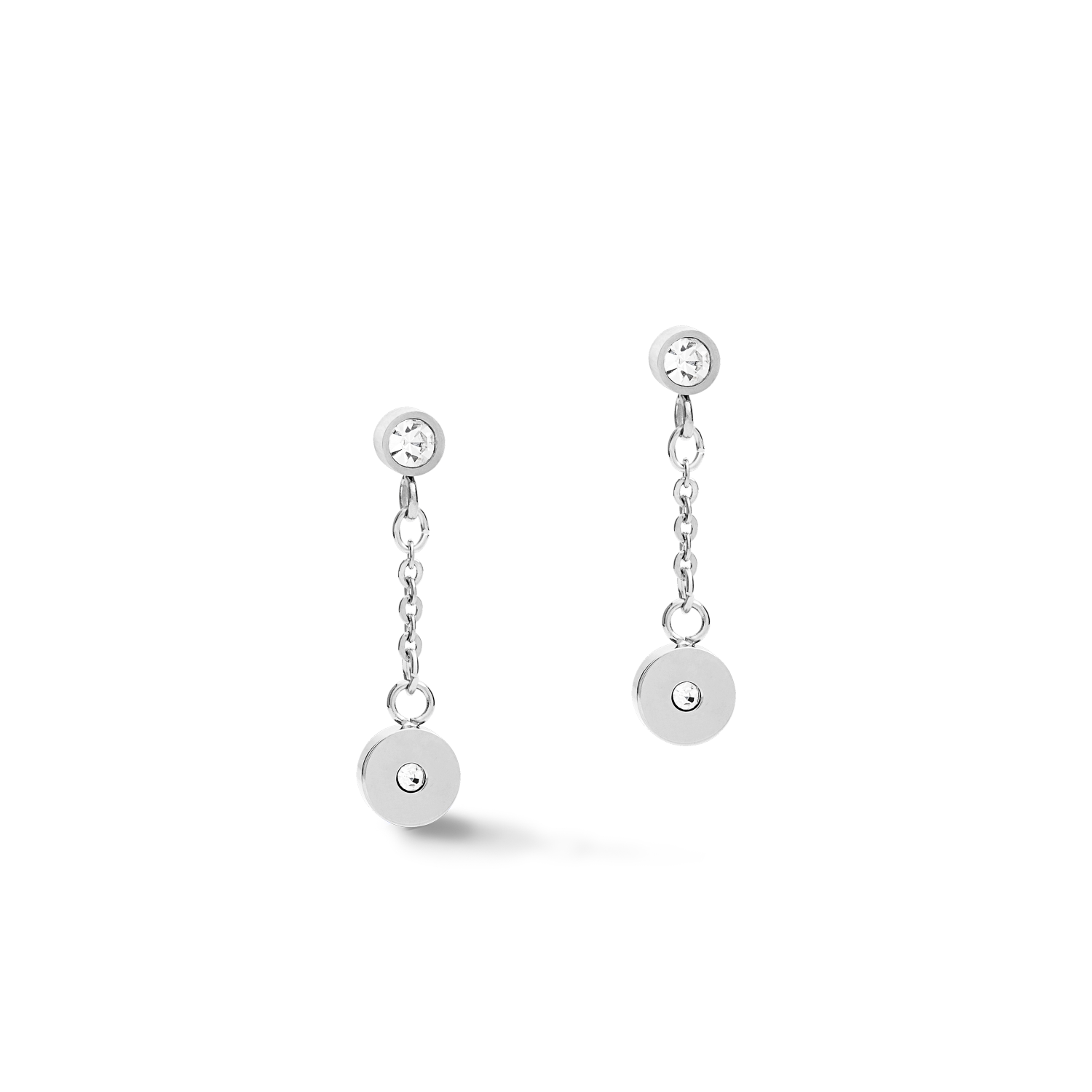 Boucles d'oreille Coins & Chain argent-lilas