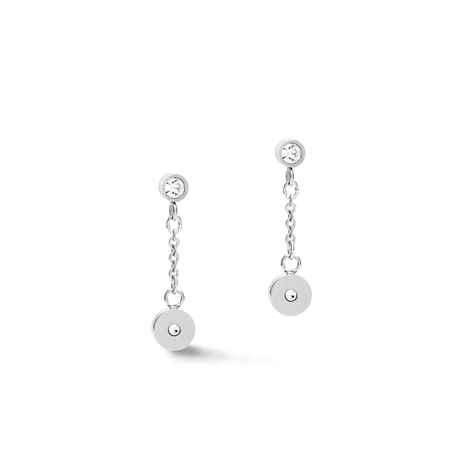 Boucles d'oreille Coins & Chain argent-lilas