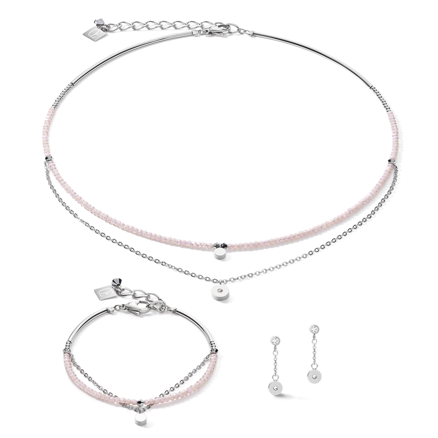 Boucles d'oreille Coins & Chain argent-lilas
