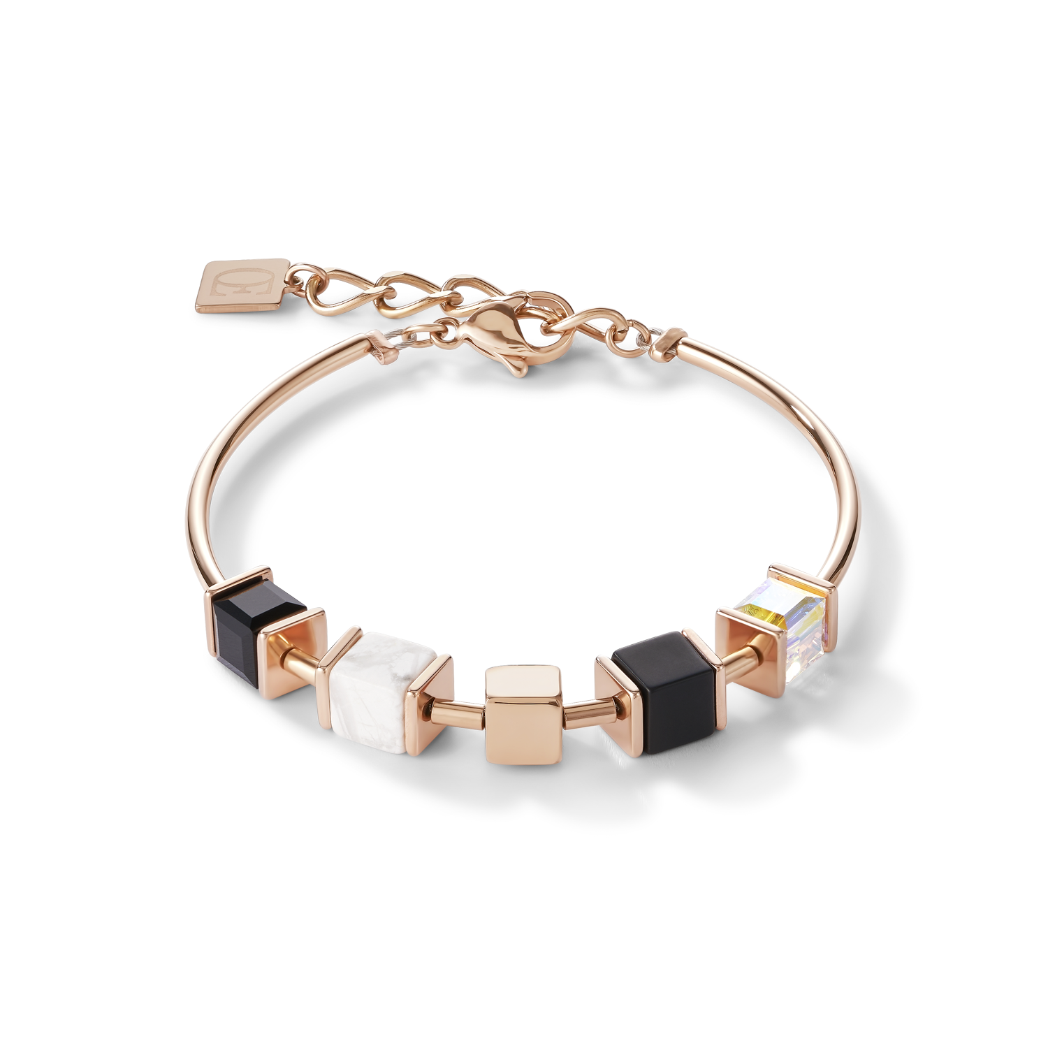 Bracelet GeoCUBE® & chaîne noir-blanc