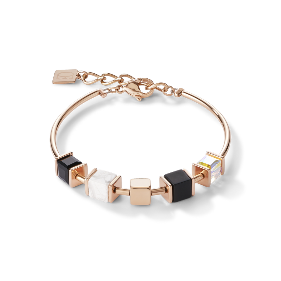 Bracelet GeoCUBE® & chaîne noir-blanc