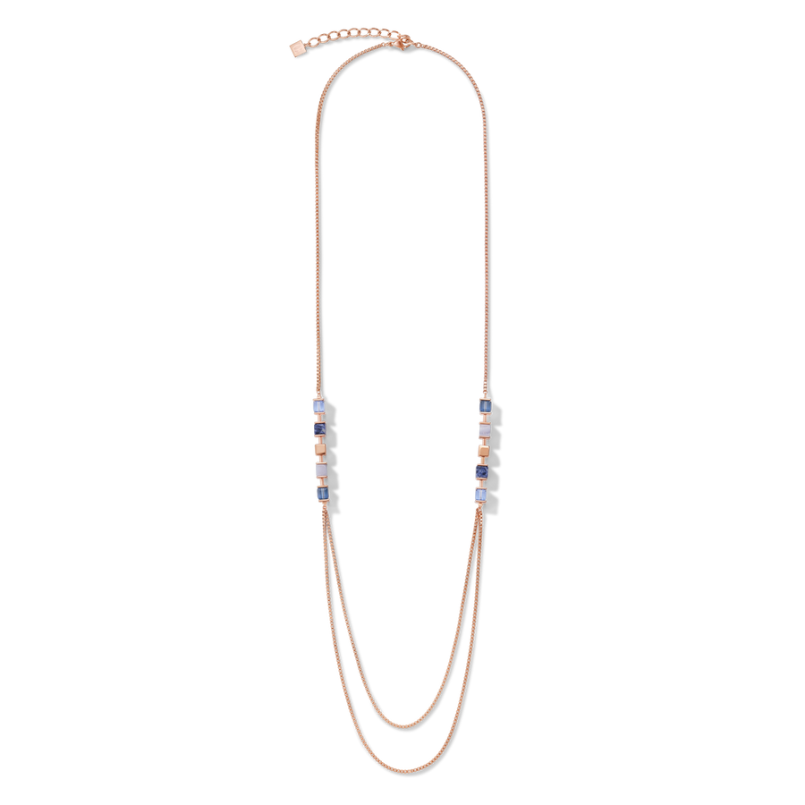 Collier GeoCUBE® & chaîne large bleu