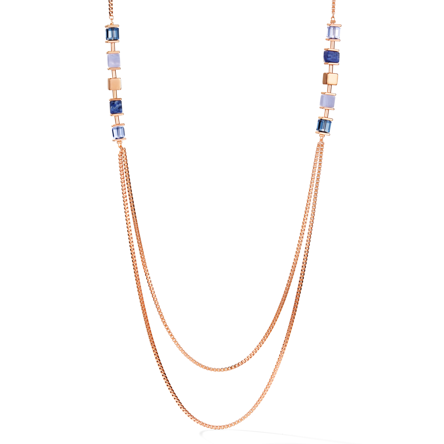 Collier GeoCUBE® & chaîne large bleu