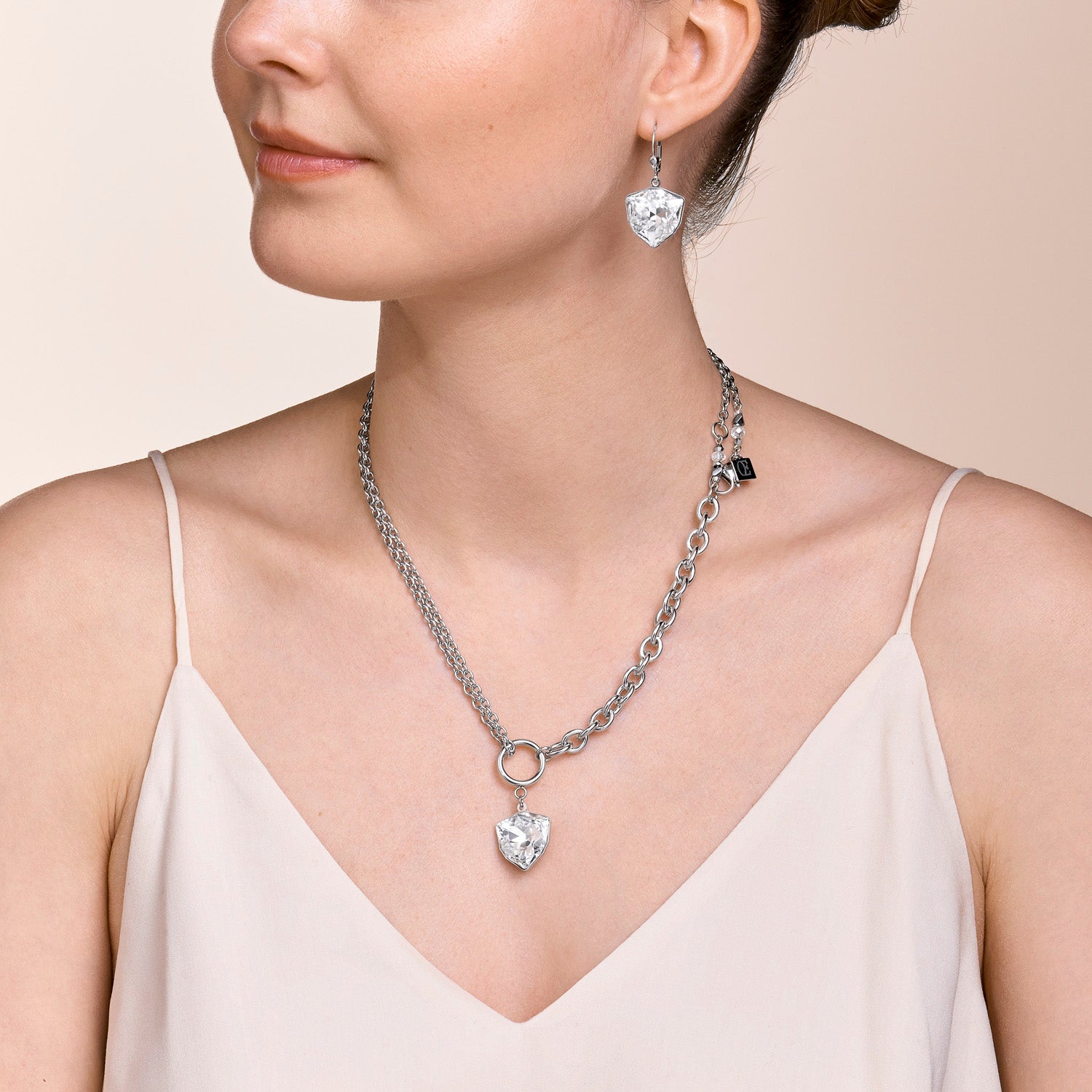 Collier Magic crystal & chunky chain cristal