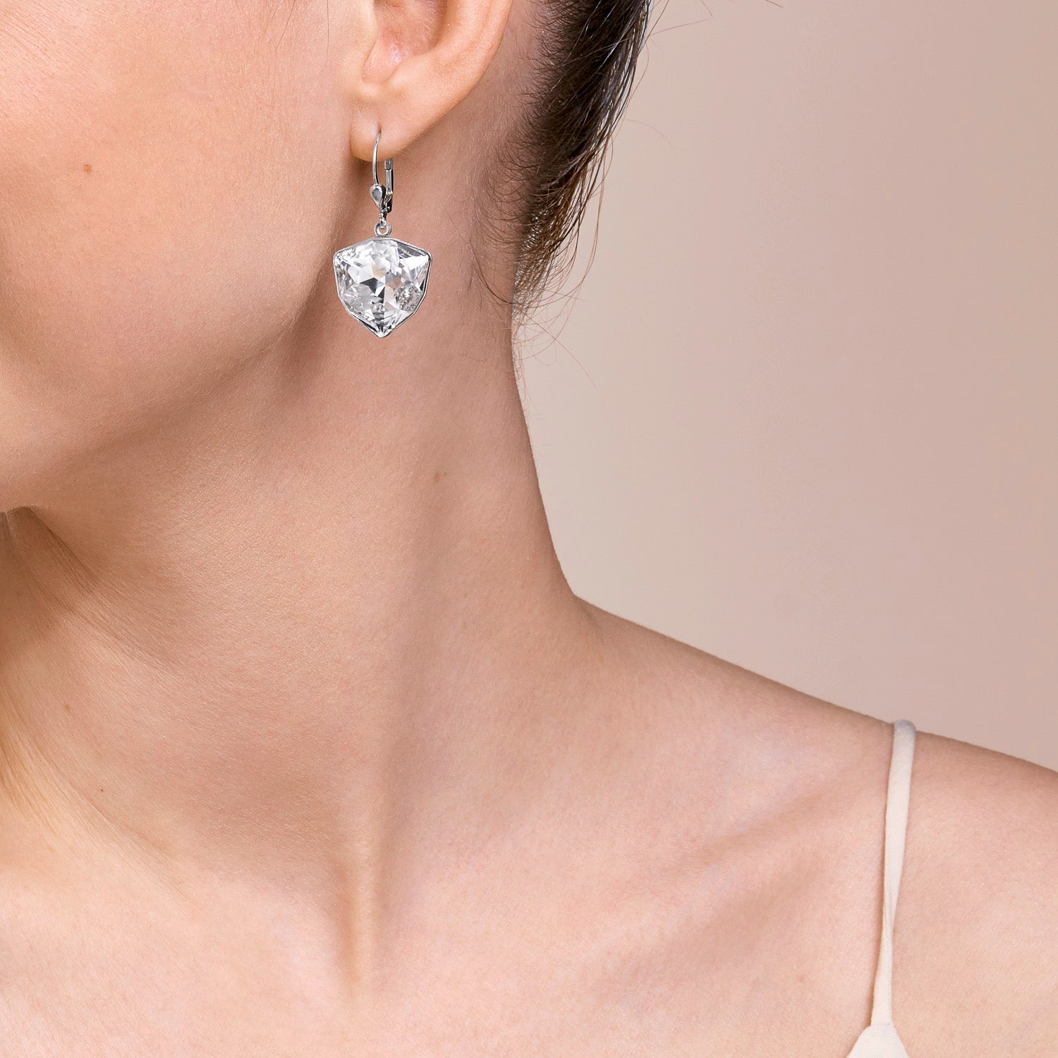 Boucles d'oreille Magic crystal & chunky chain cristal