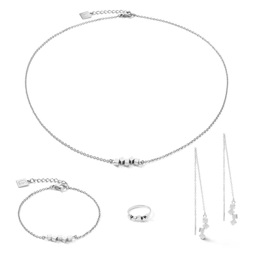 Collier Dancing GeoCUBE® small acier argent