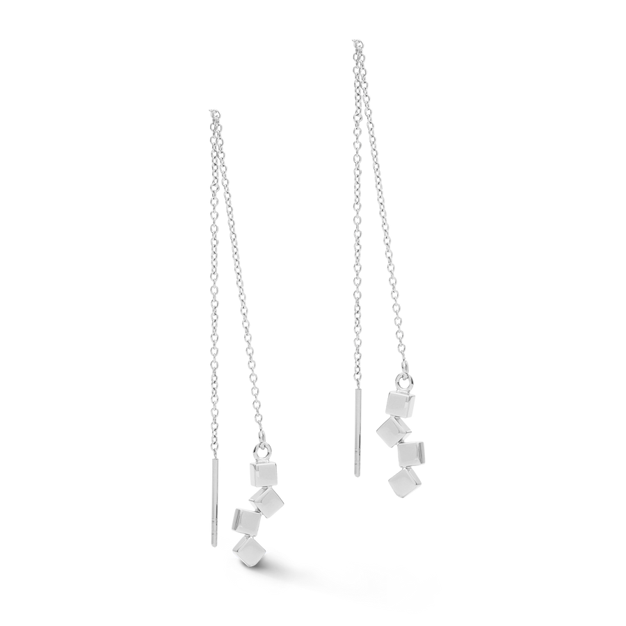 Boucles d'oreille Dancing GeoCUBE® small acier argent