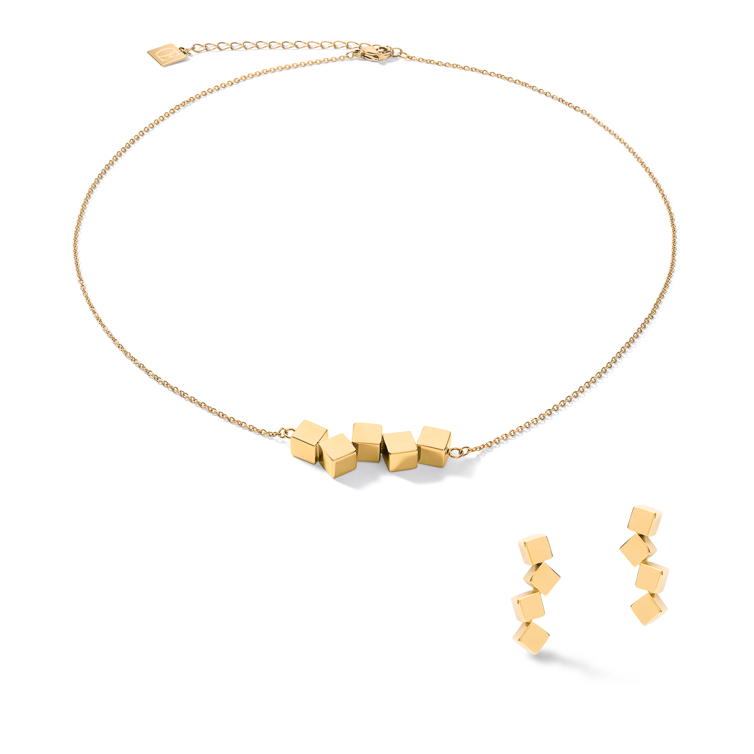 Collier Dancing GeoCUBE® acier or