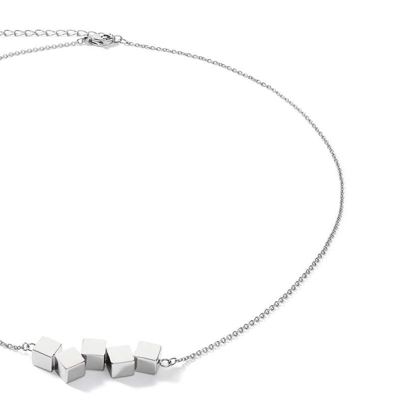 Collier Dancing GeoCUBE® acier argent