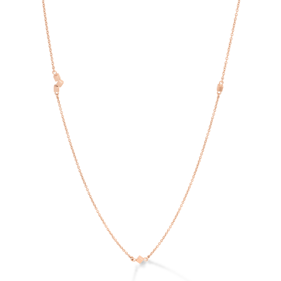 Collier Dancing GeoCUBE® small chain long acier or rose