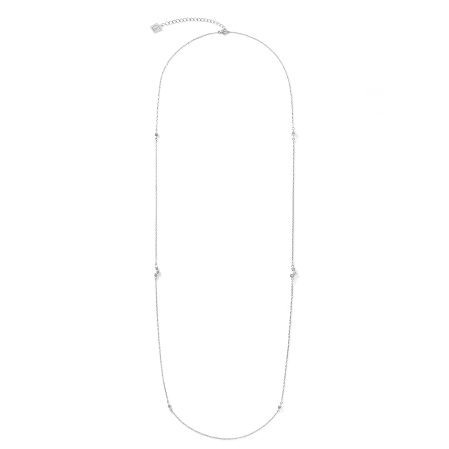 Collier Dancing GeoCUBE® small chain long acier argent