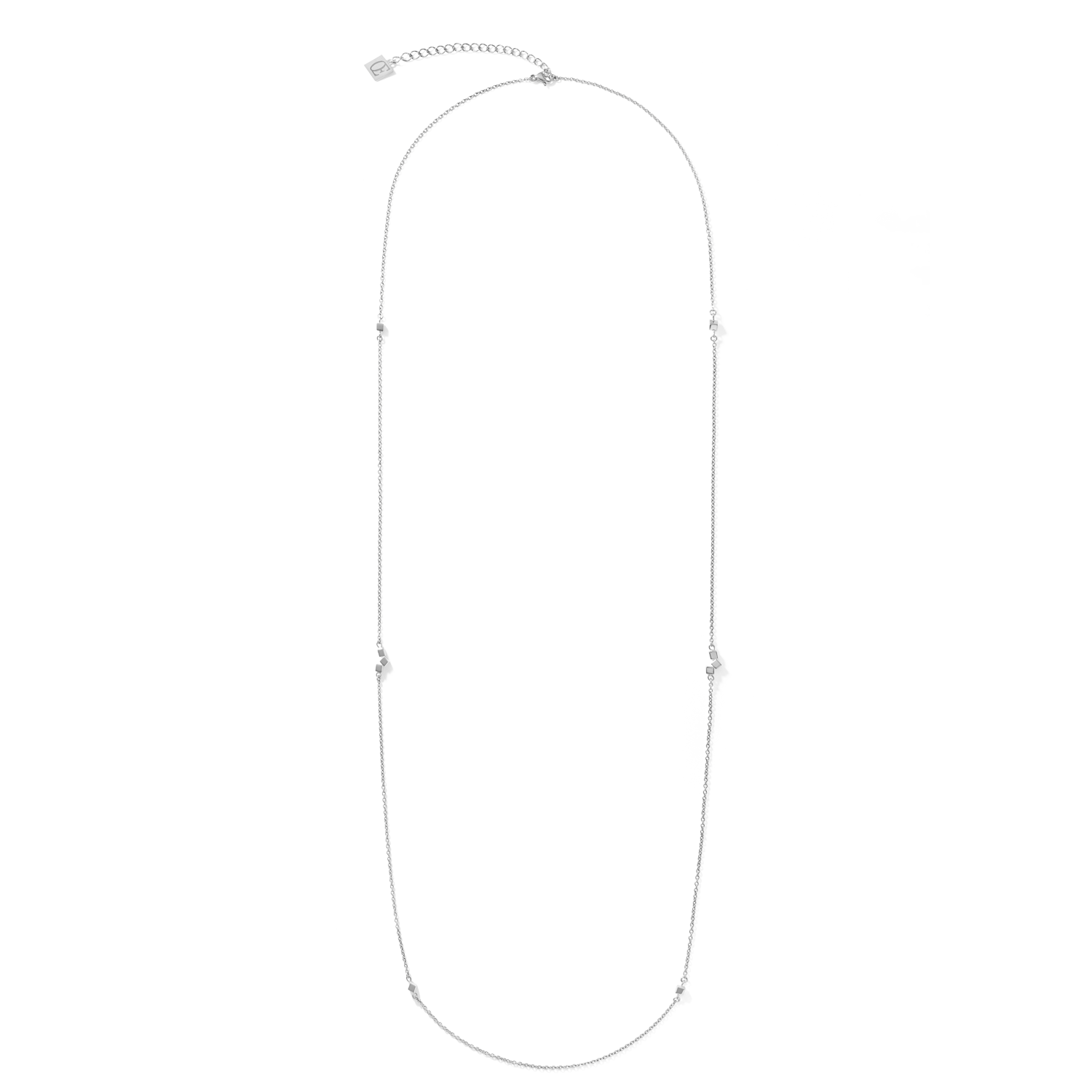 Collier Dancing GeoCUBE® small chain long acier argent