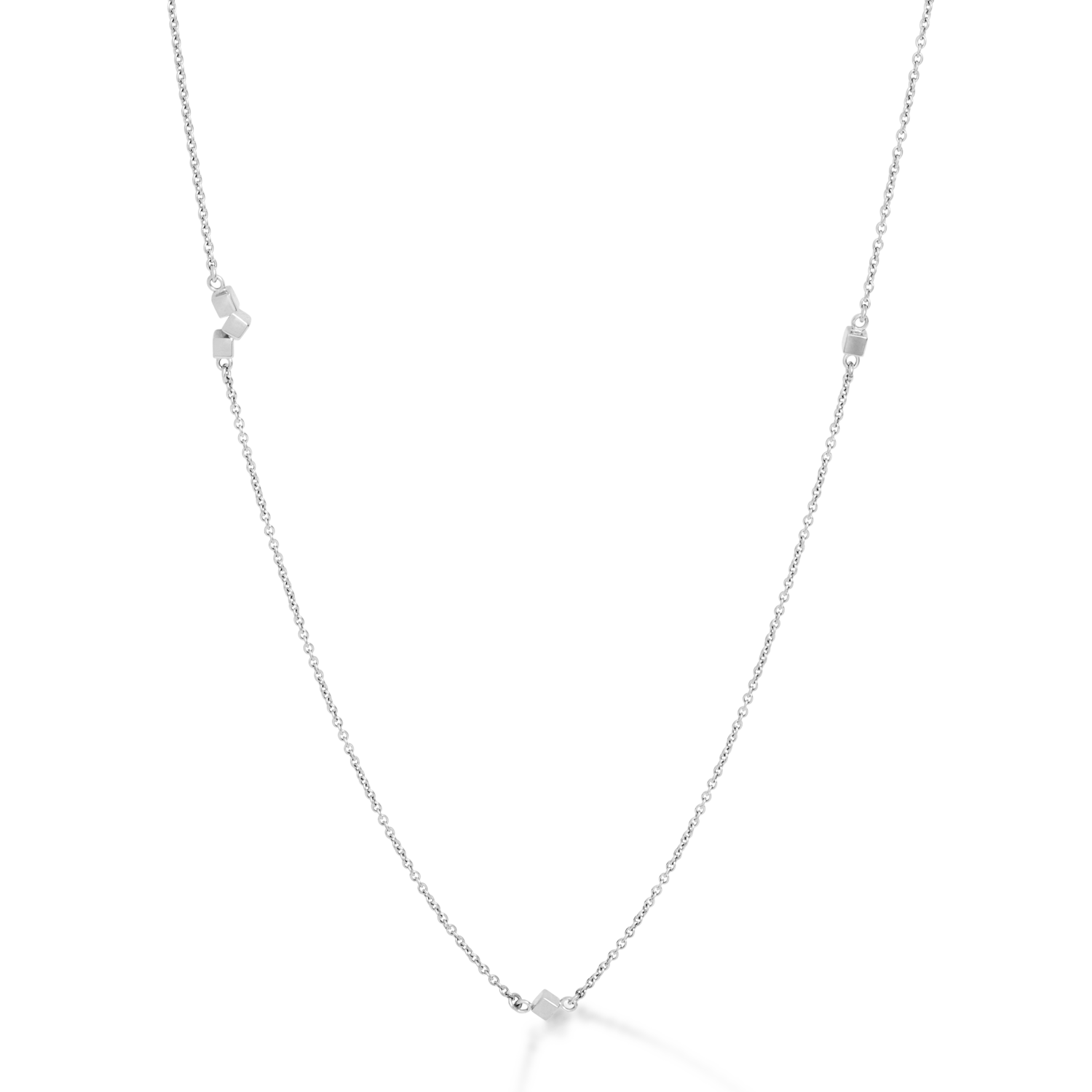 Collier Dancing GeoCUBE® small chain long acier argent