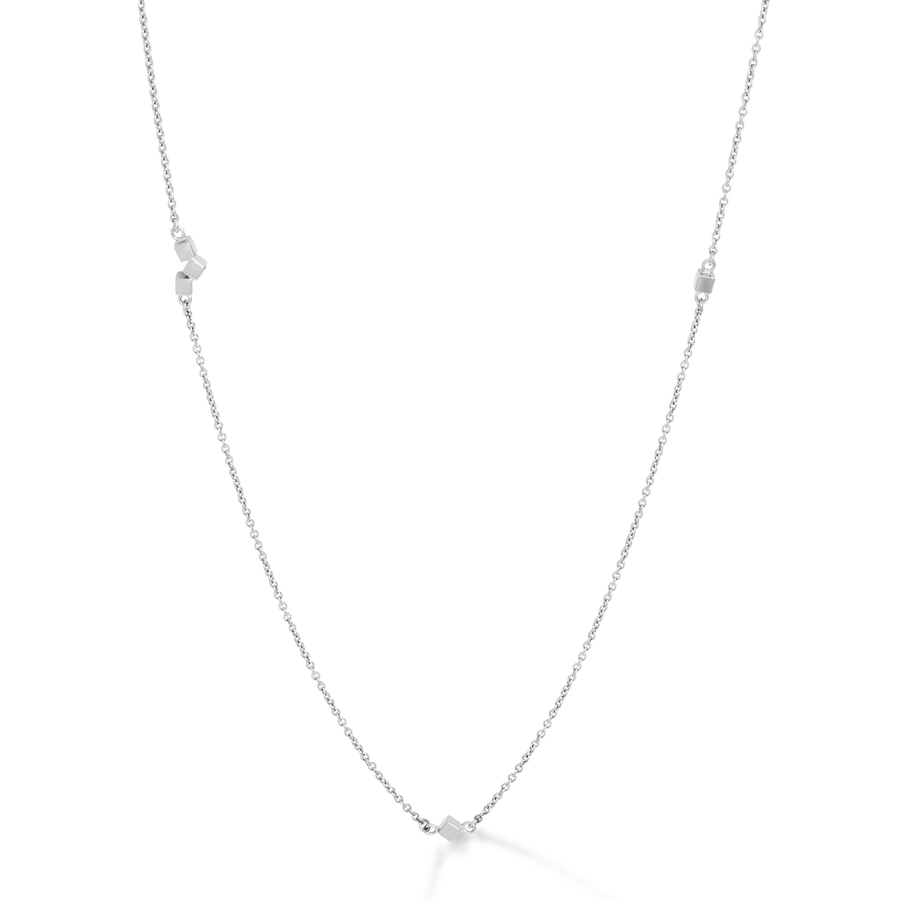 Collier Dancing GeoCUBE® small chain long acier argent