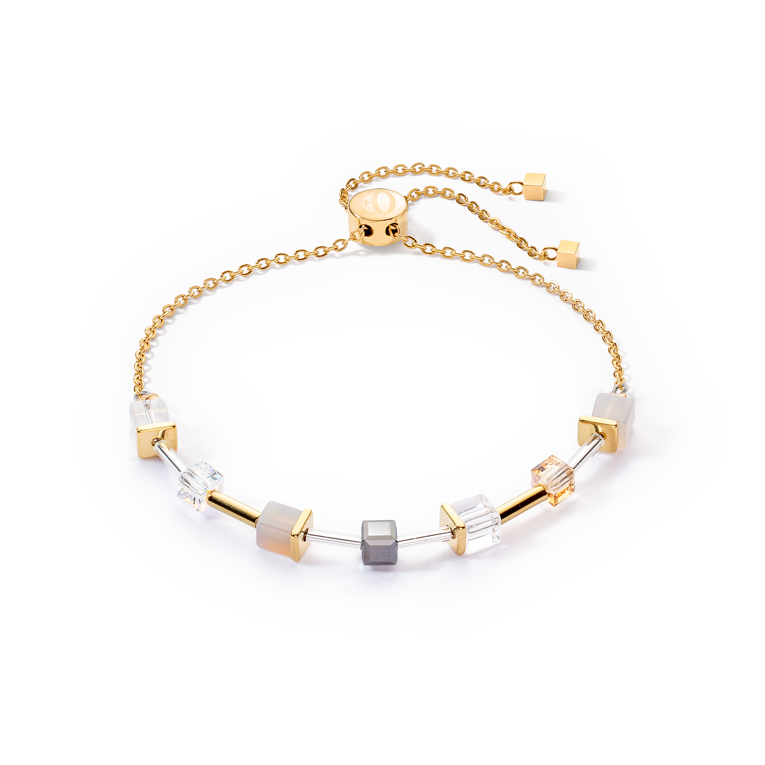 Bracelet GeoCUBE® Precious & Slider Closure or gris