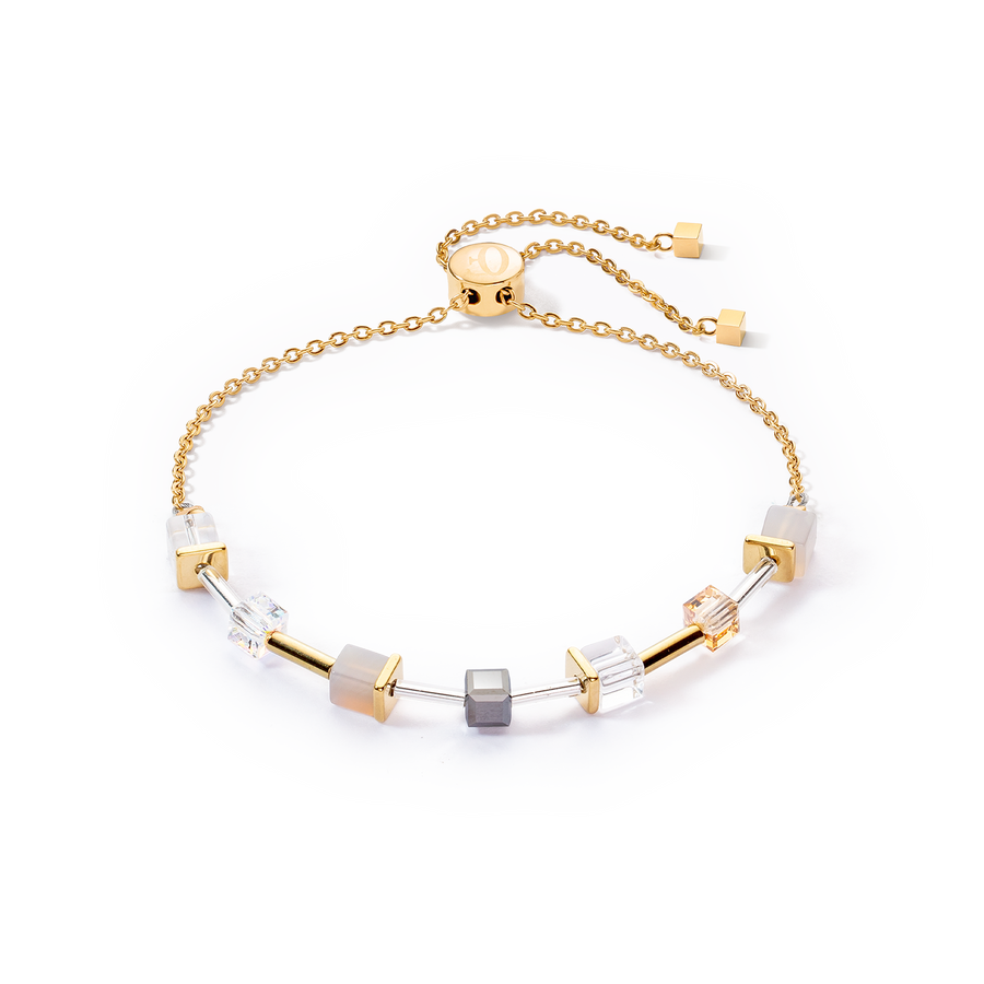 Bracelet GeoCUBE® Precious & Slider Closure or gris