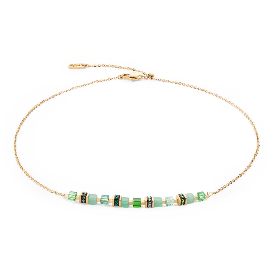 Collier Mini Cubes & Chain or-vert