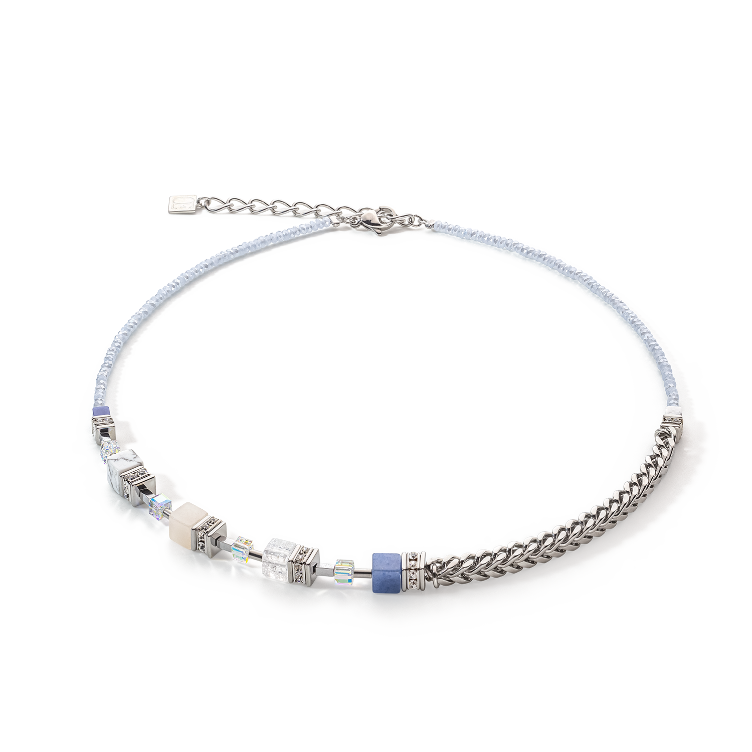Collier GeoCUBE® Precious Fusion Chunky Chain bleu clair